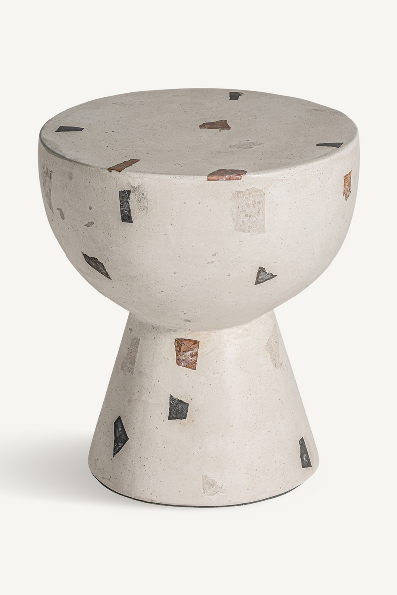 Table d'appoint en terrazzo blanc | Vical Home Massa | OROA.fr