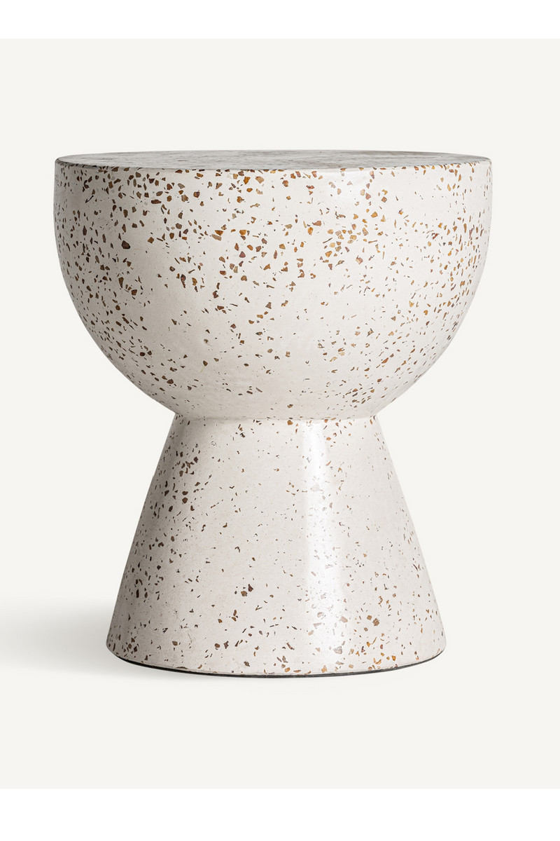 Table d'appoint en terrazzo blanc moucheté | Vical Home Albenga | OROA.fr