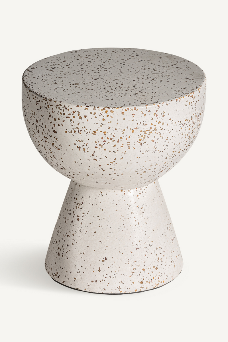 Table d'appoint en terrazzo blanc moucheté | Vical Home Albenga | OROA.fr