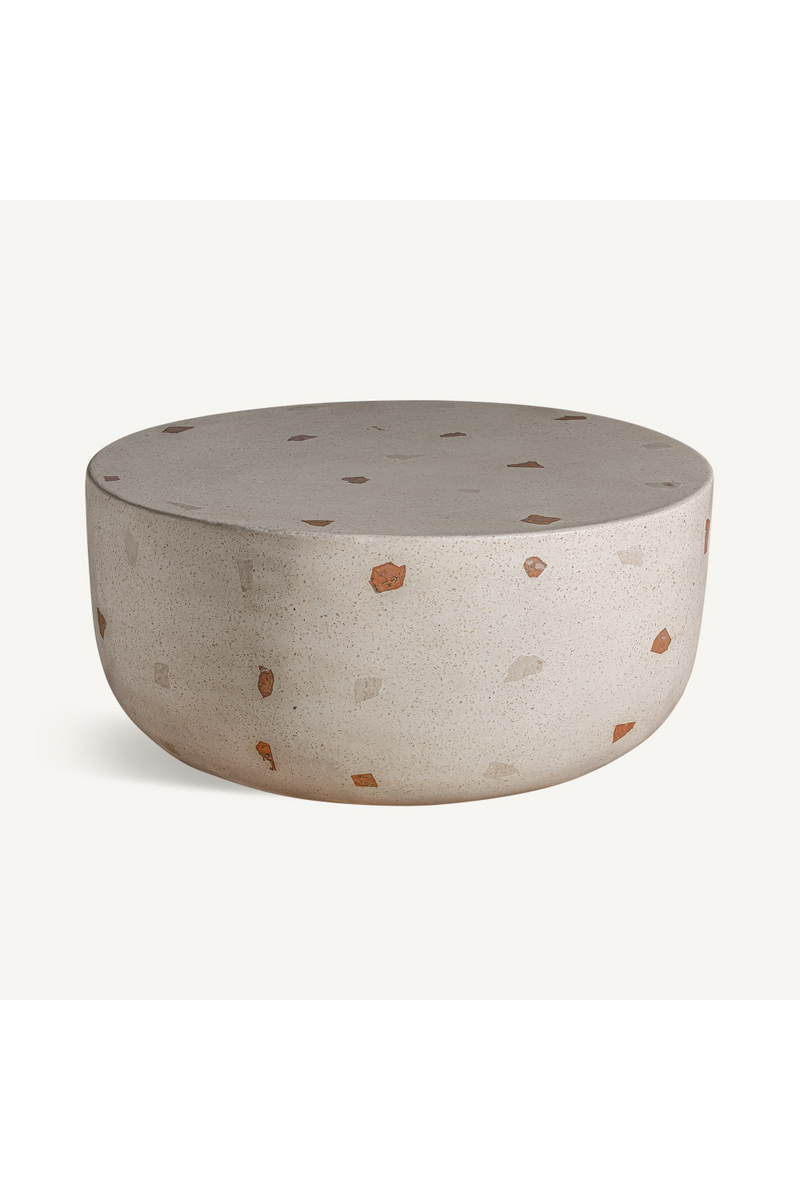 Table basse en terrazzo blanc massif | Vical Home Massa | OROA.fr