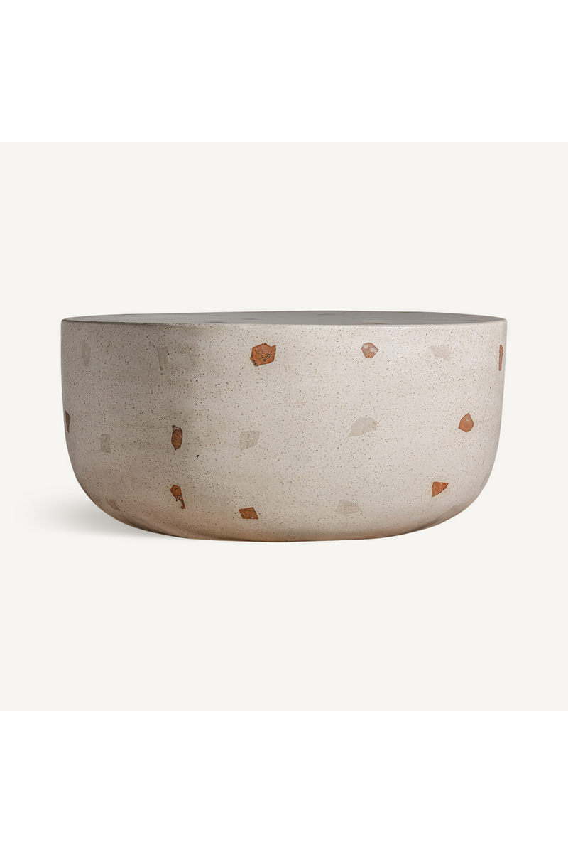 Table basse en terrazzo blanc massif | Vical Home Massa | OROA.fr