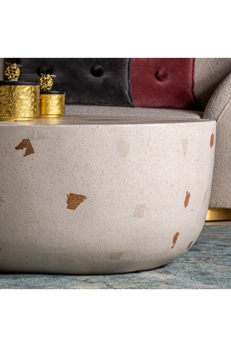 Table basse en terrazzo blanc massif | Vical Home Massa | OROA.fr