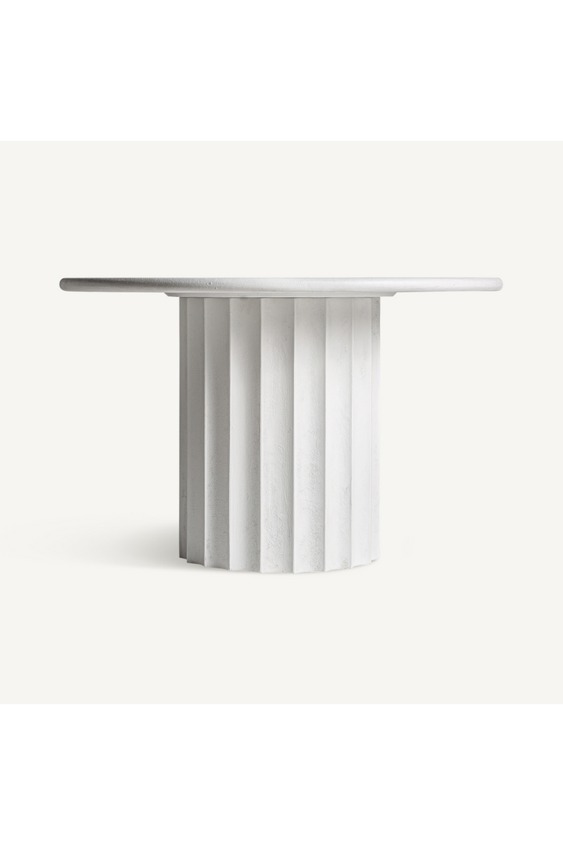 Table de salle à manger à piédestal cannelé blanc | Vical Home Mulcey | OROA.fr