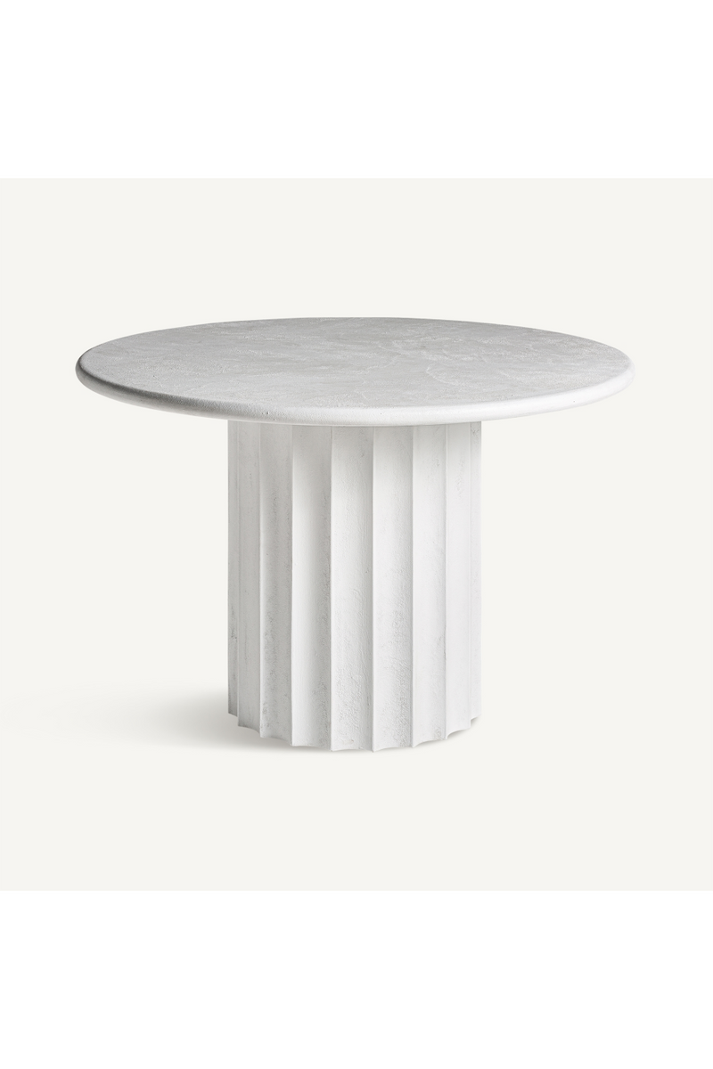 Table de salle à manger à piédestal cannelé blanc | Vical Home Mulcey | OROA.fr