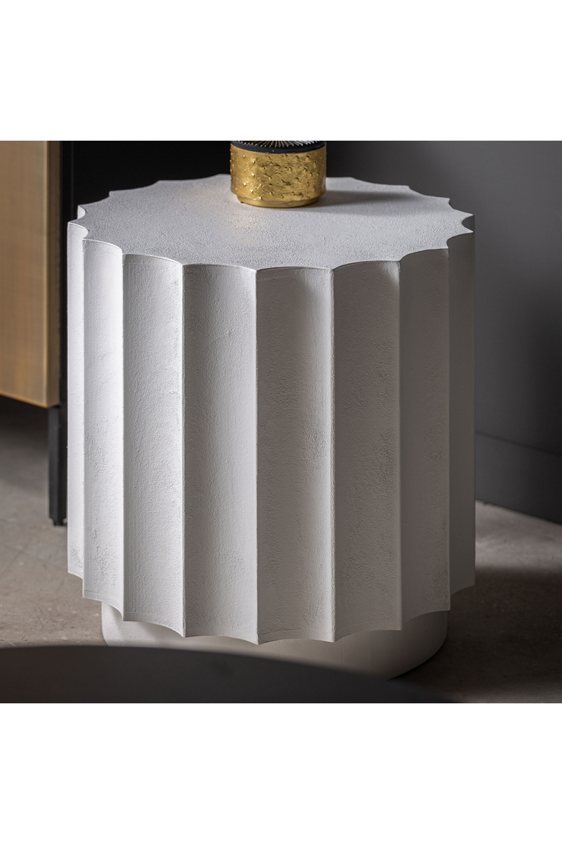 White Fluted Side Table | Vical Home Mulcey