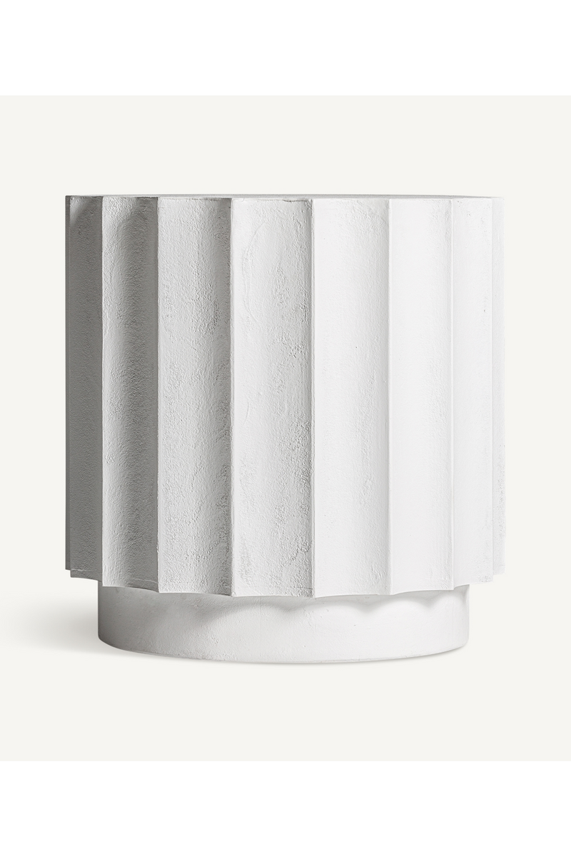 White Fluted Side Table | Vical Home Mulcey