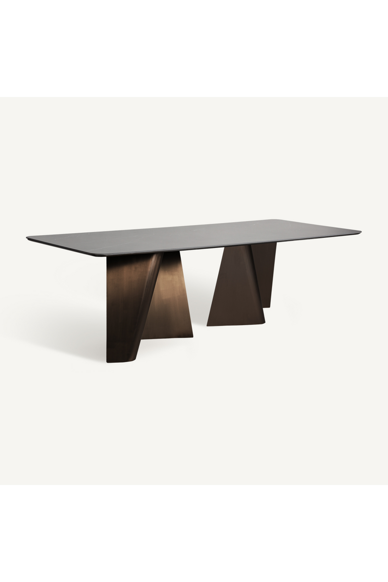 Table de salle à manger en porcelaine noire | Vical Home Tux | OROA.fr