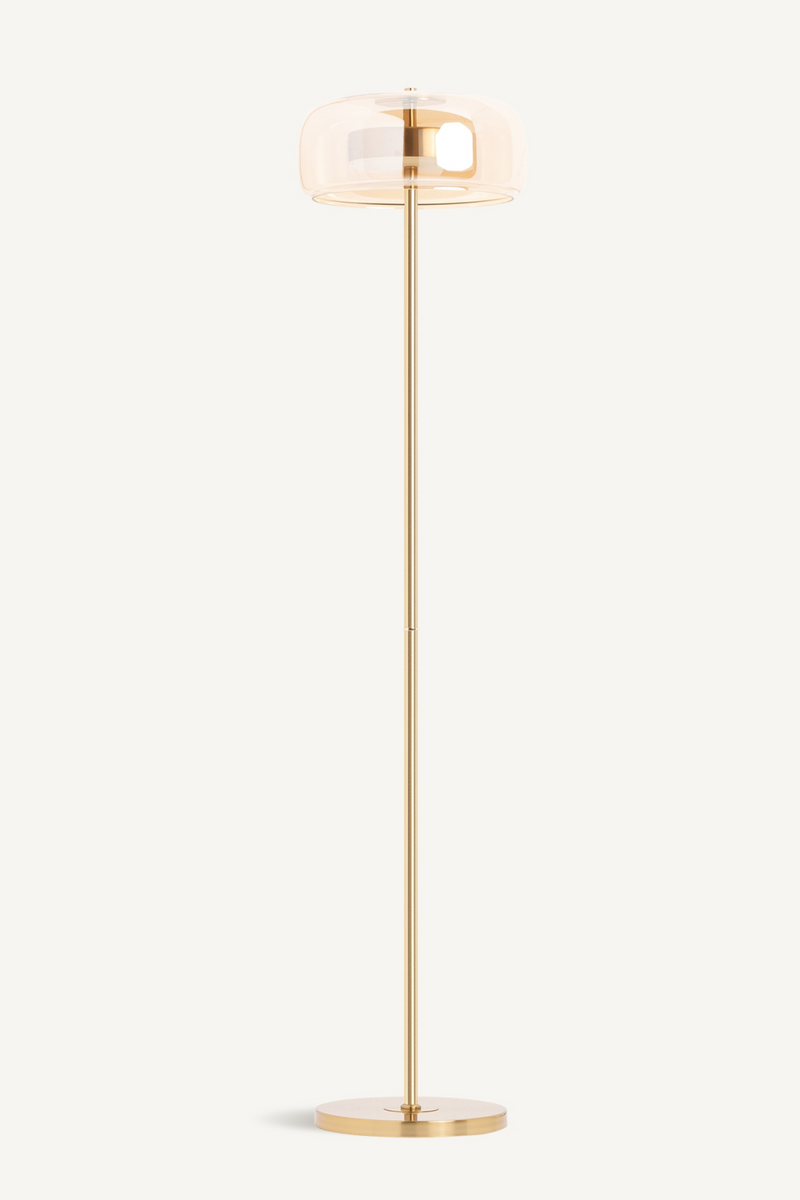 Lampadaire avec abat-jour en verre brun | Vical Home Leslia