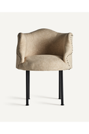 Fauteuil beige en jute clouté | Vical Home Crovie | OROA.fr