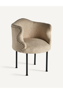 Fauteuil beige en jute clouté | Vical Home Crovie | OROA.fr