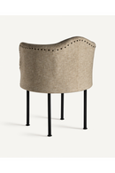 Fauteuil beige en jute clouté | Vical Home Crovie | OROA.fr