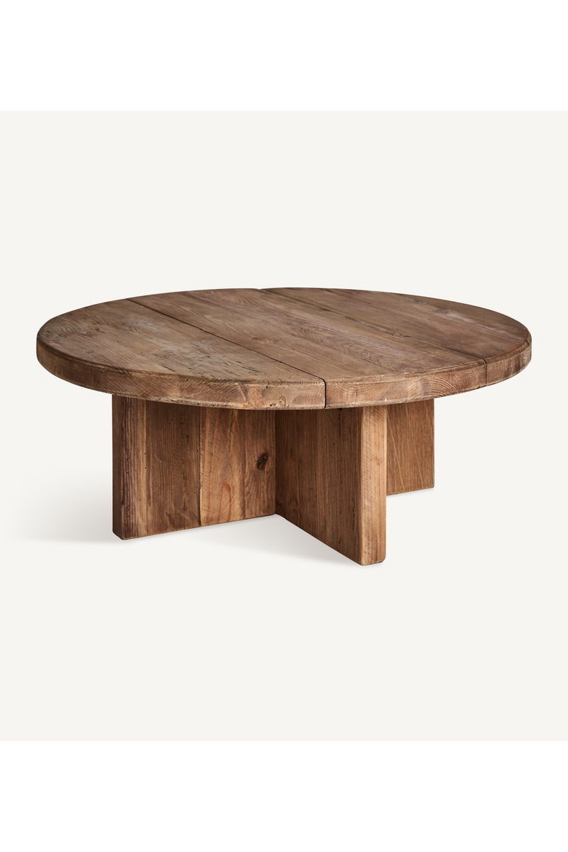 Table basse ronde en pin | Vical Home Crissey | OROA.fr