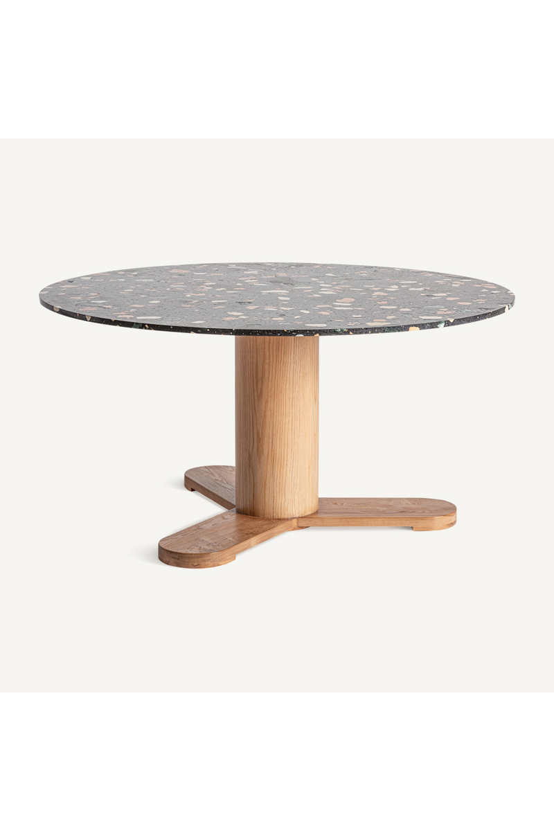 Table de salle à manger en terrazzo noir moucheté | Vical Home Budhir | OROA.fr