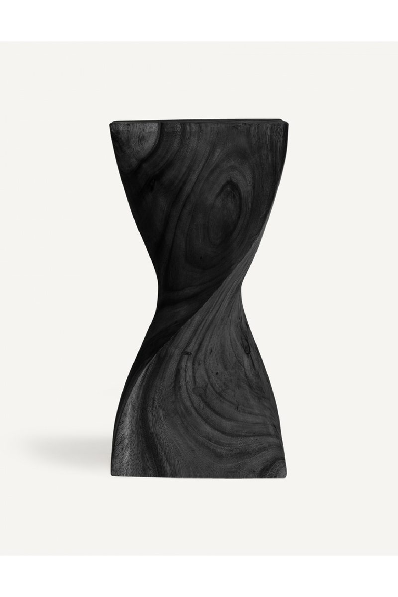 Table d'appoint torsadée en bois noir | Vical Home Yendi | OROA.fr