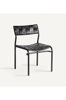 Chaise de salle à manger en cuir noir tressé (2) | Vical Home Franey | OROA.fr