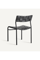 Chaise de salle à manger en cuir noir tressé (2) | Vical Home Franey | OROA.fr