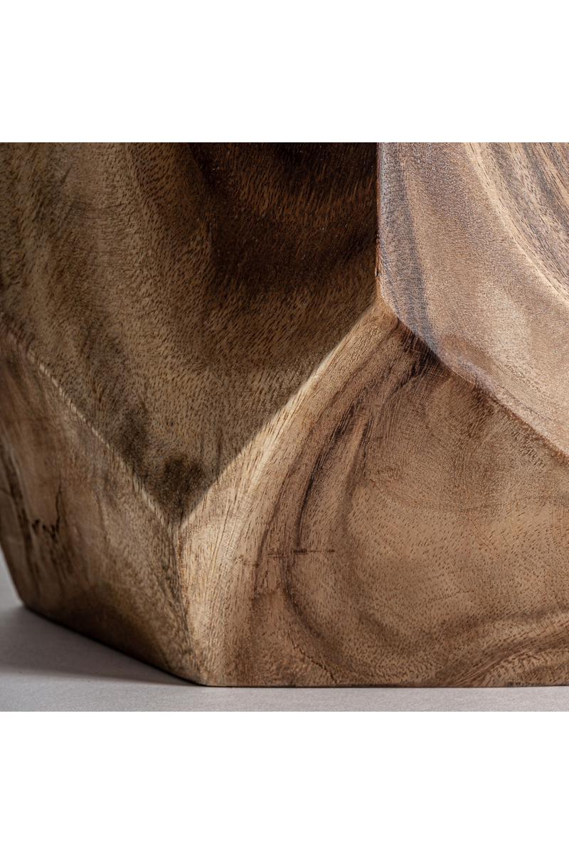 Table d'appoint en bois de suar facetté | Vical Home Rimini | OROA.fr