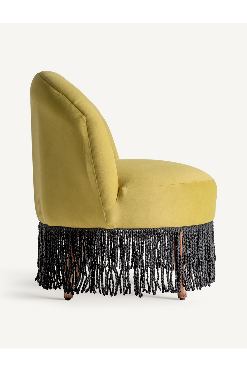 Chaise d'appoint en velours frangé | Vical Home Glace | OROA.fr