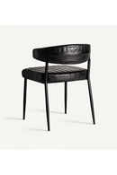 Chaise de salle à manger en cuir noir (2)| Vical Home Jarpen | OROA.fr