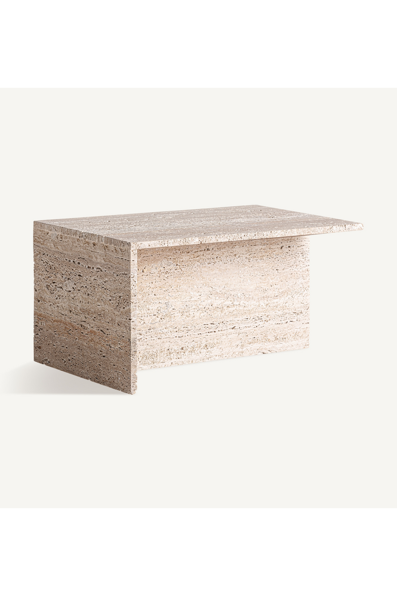 Table basse en travertin beige | Vical Home Theuville | OROA.fr