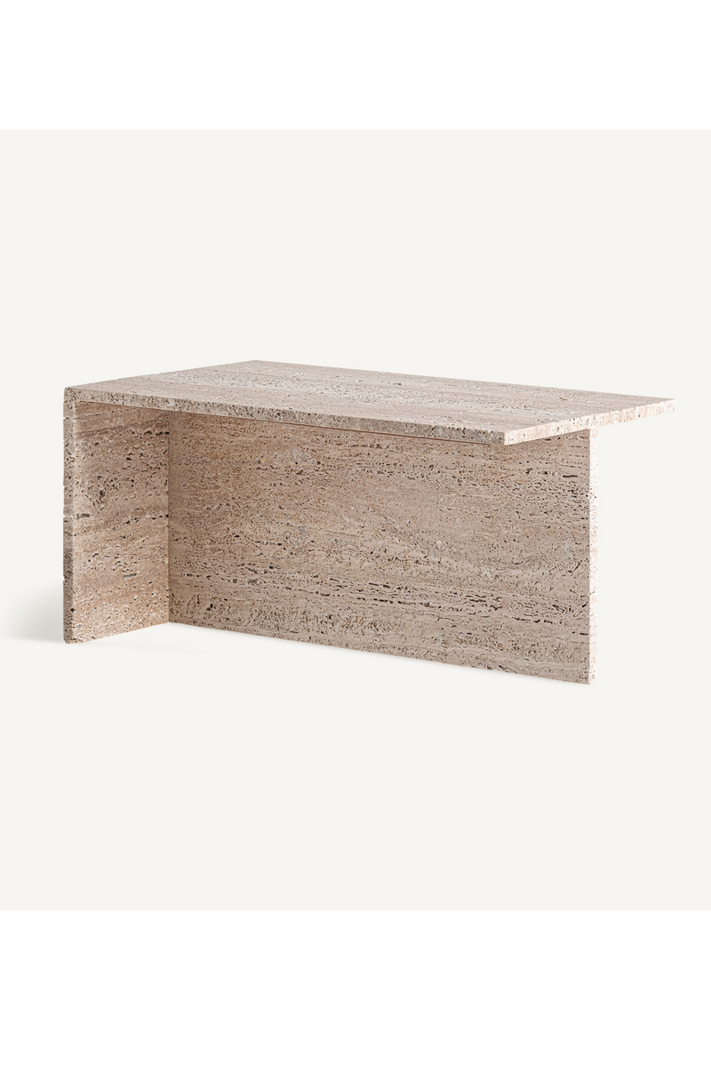 Table basse en travertin beige | Vical Home Theuville | OROA.fr