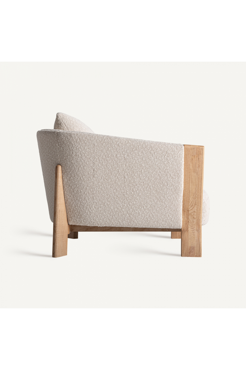 Fauteuil capitonné à accoudoirs en chêne naturel | Vical Home Nara | OROA.fr