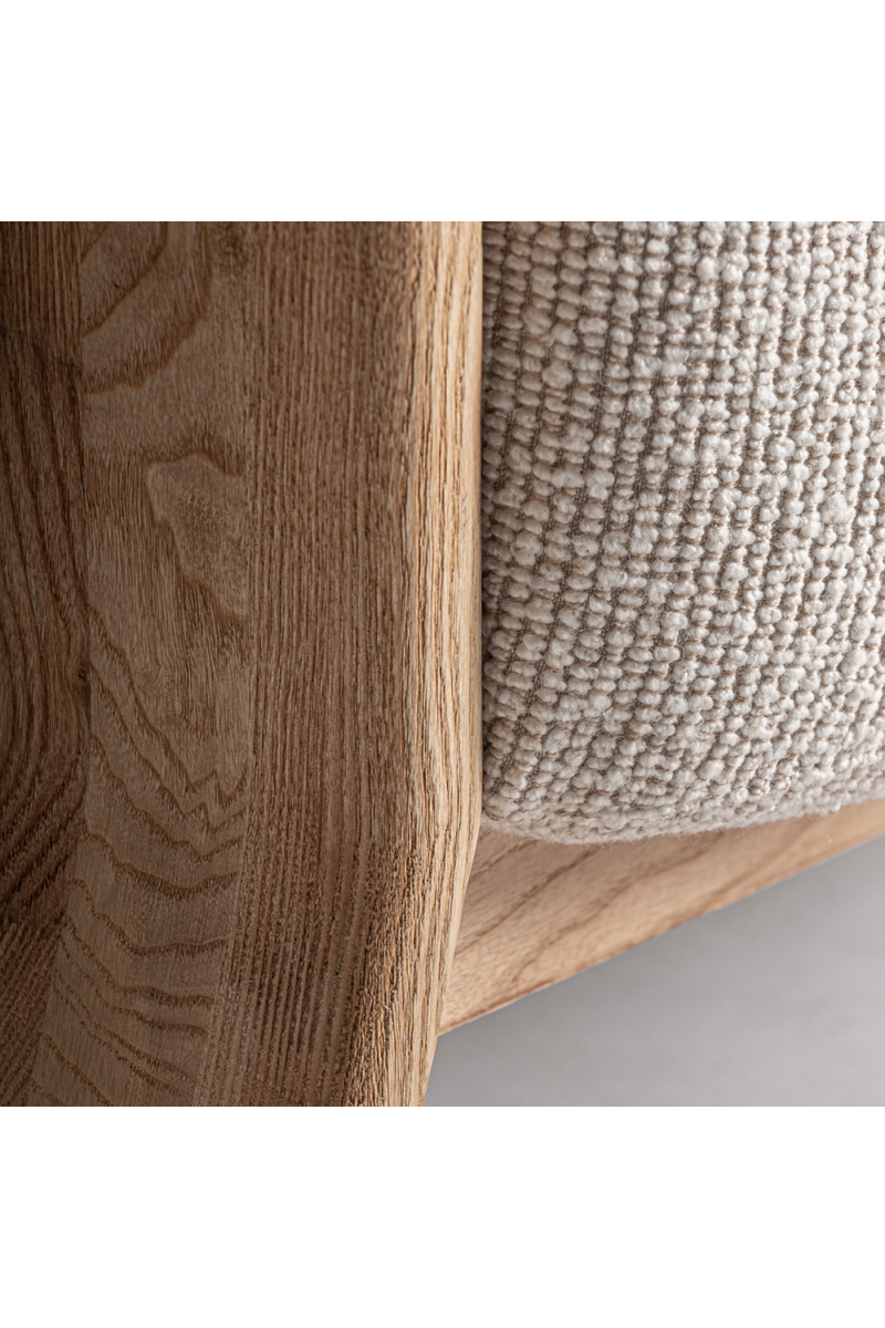 Fauteuil capitonné à accoudoirs en chêne naturel | Vical Home Nara | OROA.fr