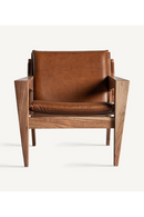 Fauteuil en cuir encadré d'acacia | Vical Home Melle | OROA.fr