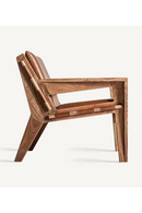 Fauteuil en cuir encadré d'acacia | Vical Home Melle | OROA.fr