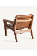 Fauteuil en cuir encadré d'acacia | Vical Home Melle | OROA.fr