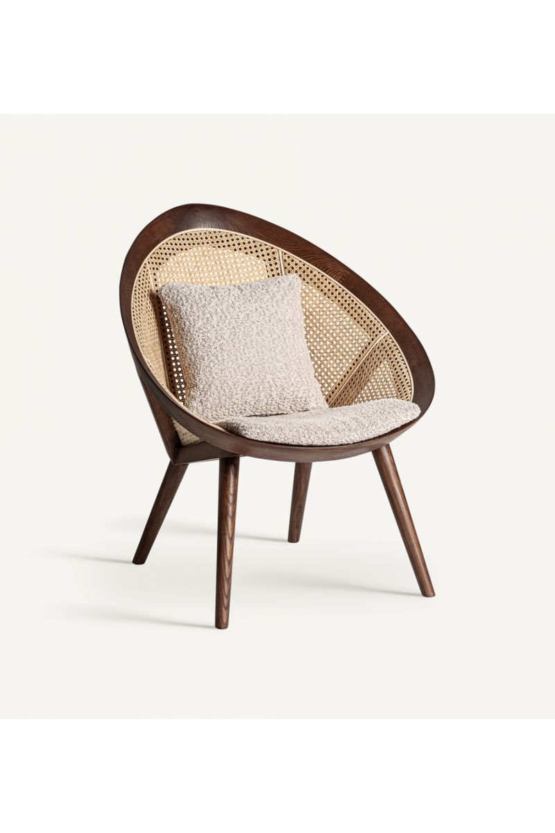 Fauteuil en rotin avec structure en frêne brun | Vical Home Werth | OROA.fr