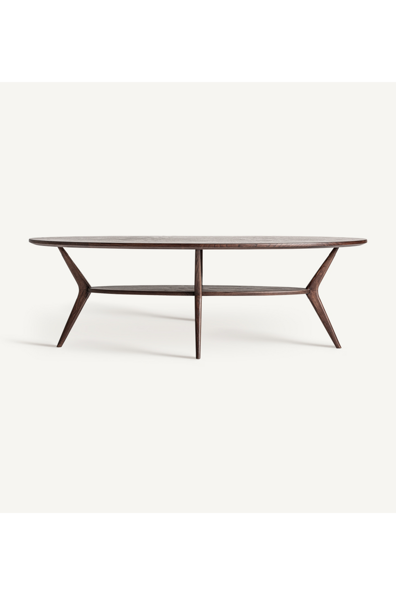 Table basse ovale en frêne brun | Vical Home Terborg | OROA.fr