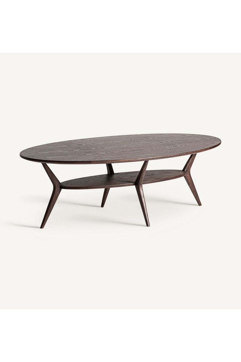 Table basse ovale en frêne brun | Vical Home Terborg | OROA.fr