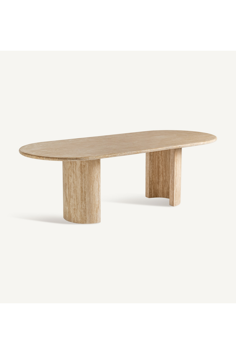 Table de salle à manger ovale en travertin | Vical Home Thiennes | OROA.fr