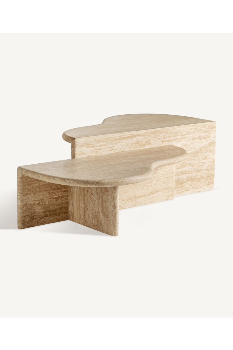 Set de tables basses organiques en travertin (2) | Vical Home Thiennes | OROA.fr