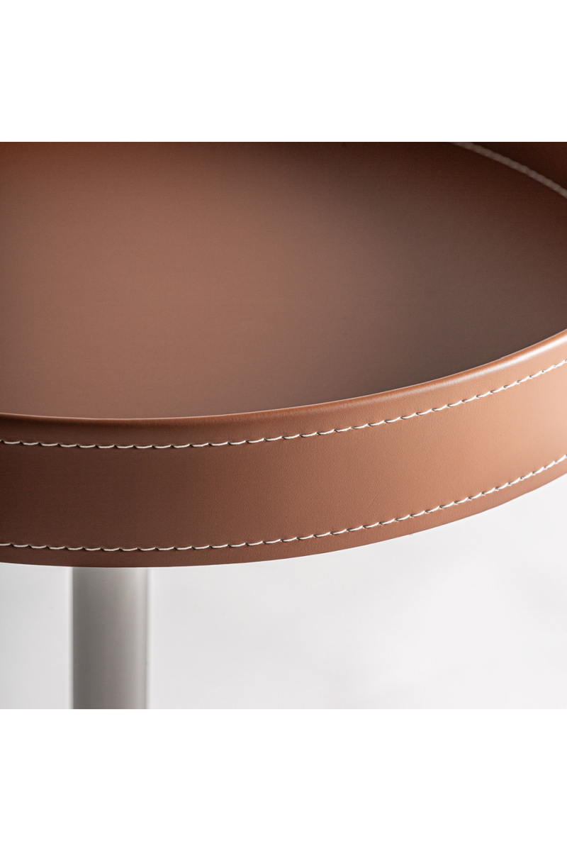 Brown Leather Side Table | Vical Home Geisinngen