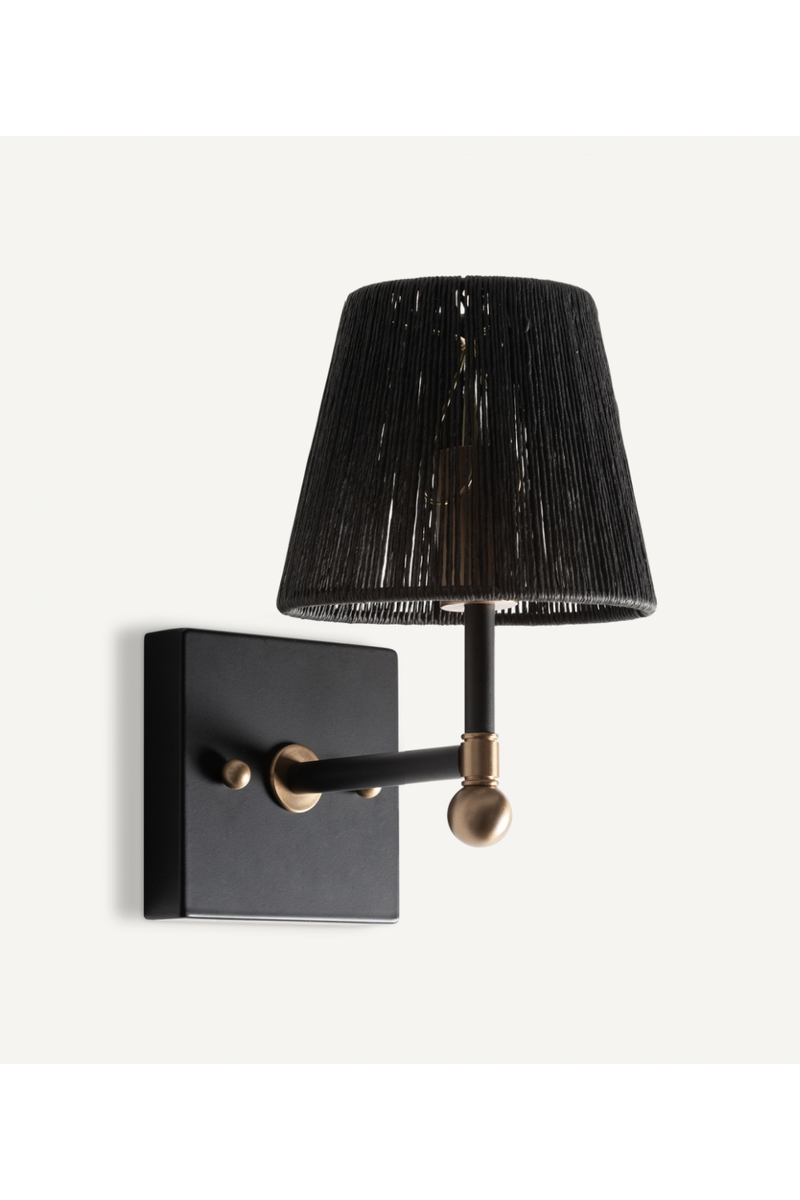 Lampe murale en corde noire | Vical Home Gael