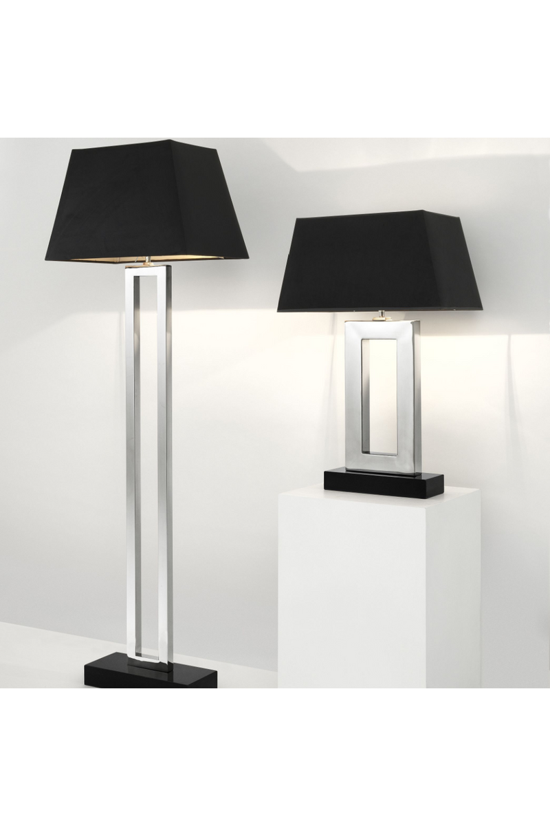 Lampe argentée et noire | Eichholtz Arlington | Meubleluxe.fr