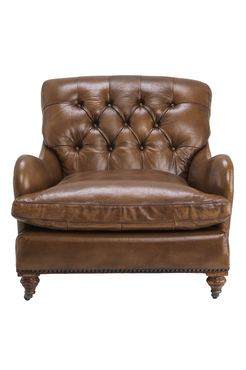 Fauteuil matelassé en cuir | Eichholtz Caledonian | Meubleluxe.fr