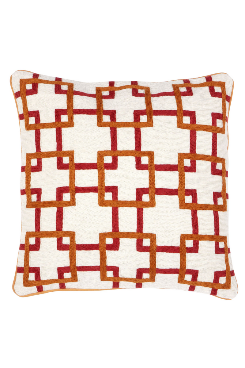 Coussin orange et blanc | Eichholtz Bradburry | Meubleluxe.fr