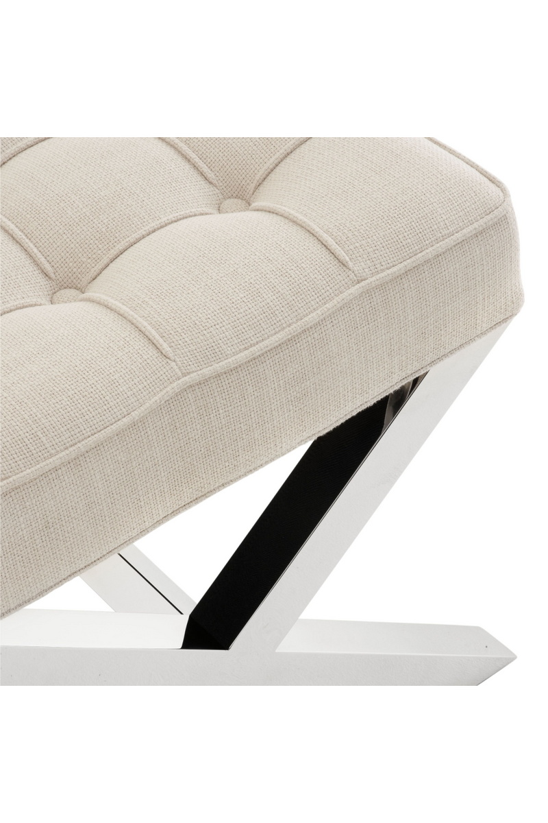 X-shaped footstool beige | Eichholtz Beekman