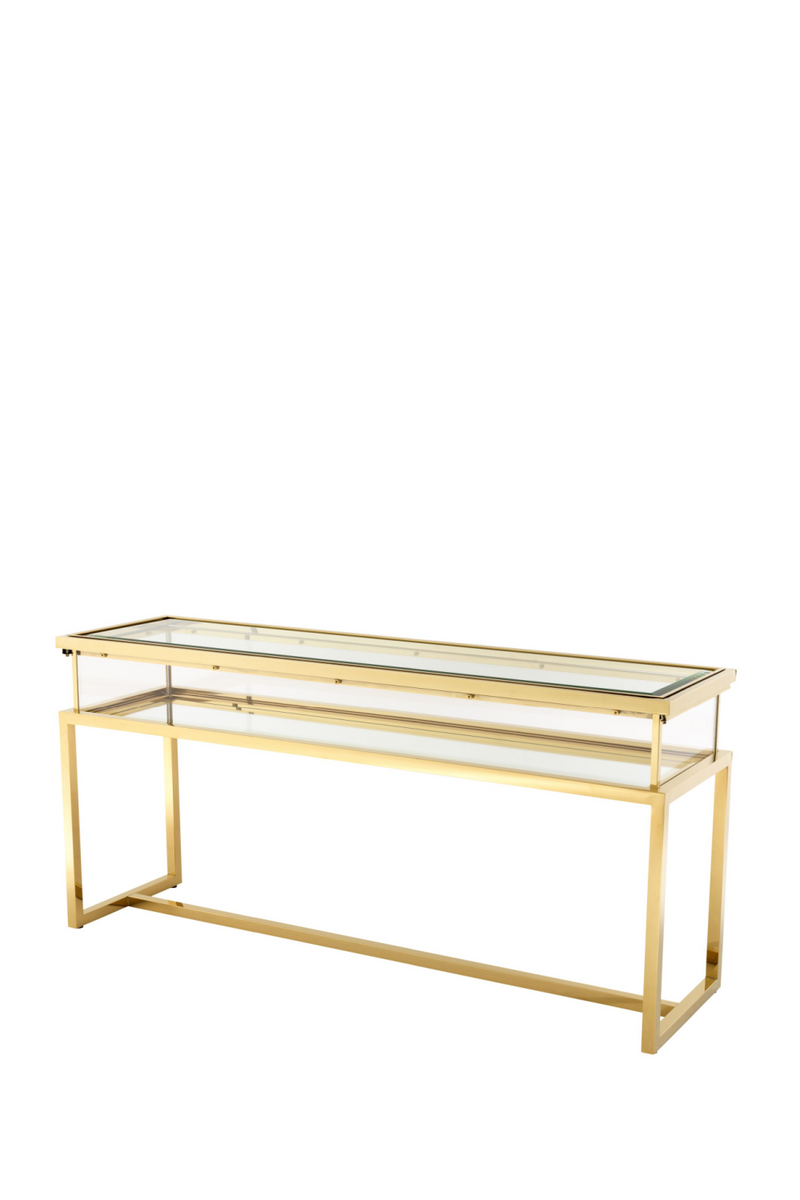 Console dorée en verre | Eichholtz Harvey | Meubleluxe.fr