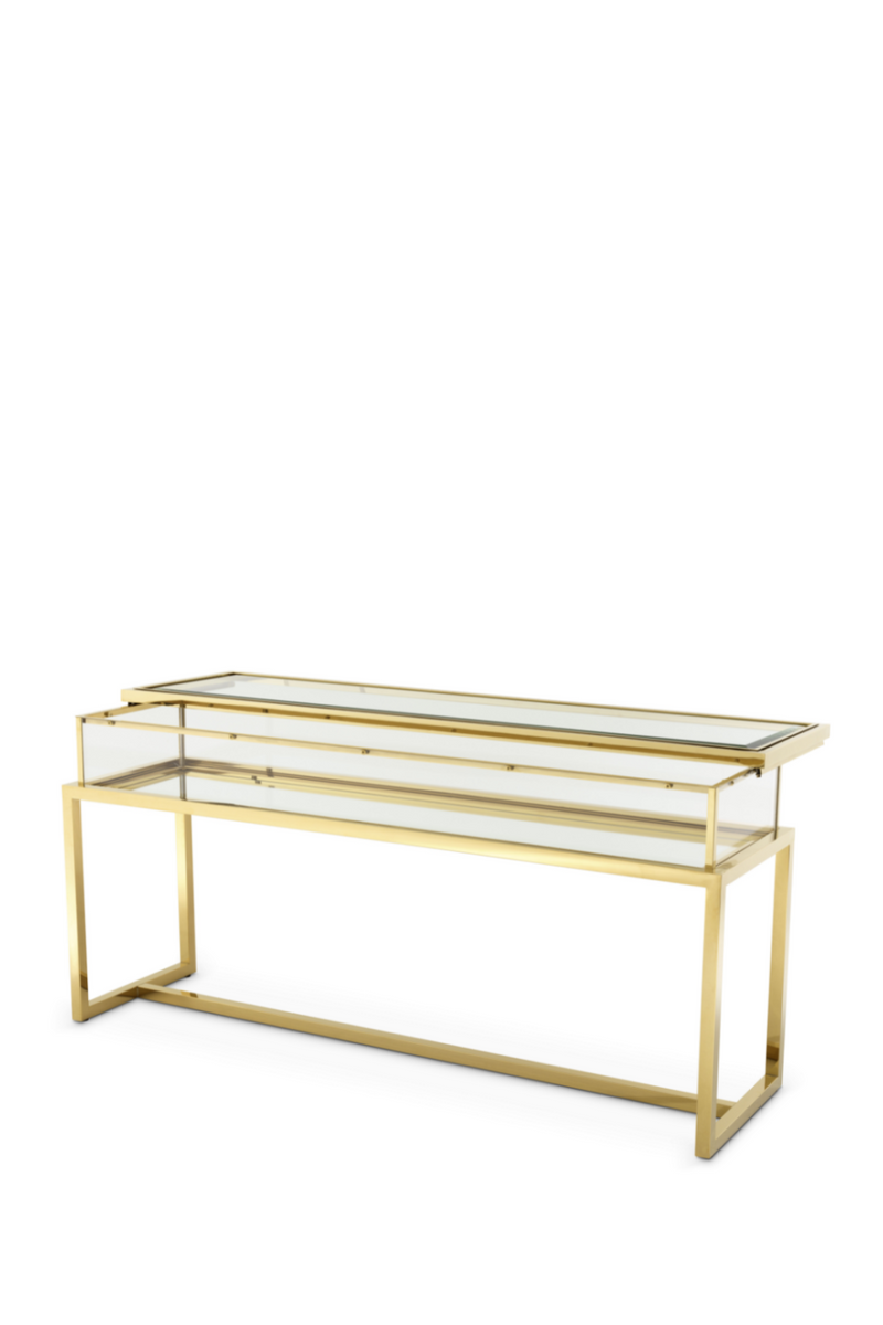 Console dorée en verre | Eichholtz Harvey | Meubleluxe.fr