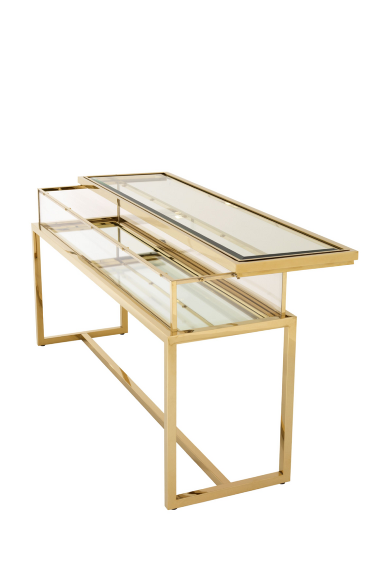 Console dorée en verre | Eichholtz Harvey | Meubleluxe.fr