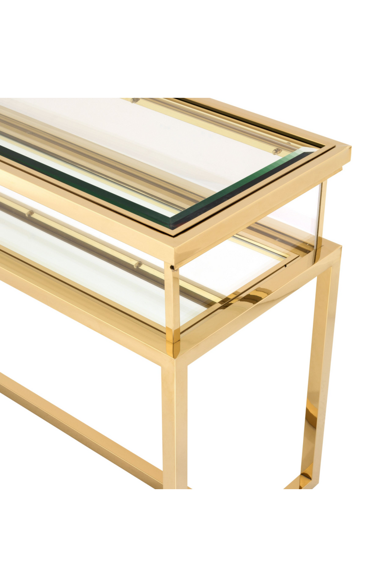 Console dorée en verre | Eichholtz Harvey | Meubleluxe.fr