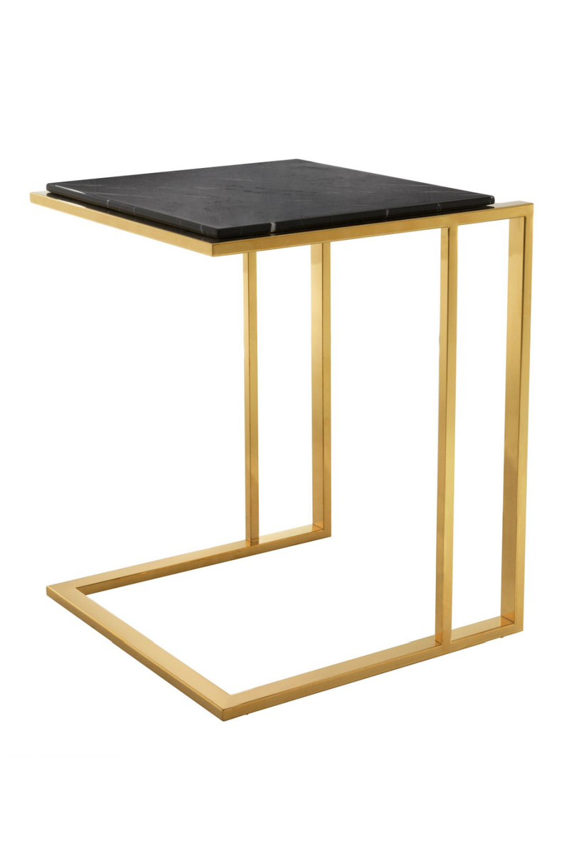 Table d'appoint en forme de C en laiton brossé | Eichholtz Cocktail | Meubleluxe.fr