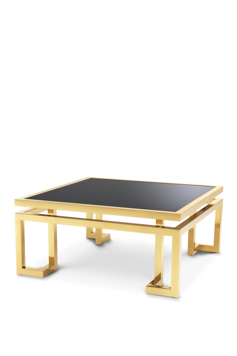 Table basse carrée en laiton brossé | Eichholtz Palmer | Meubleluxe.fr