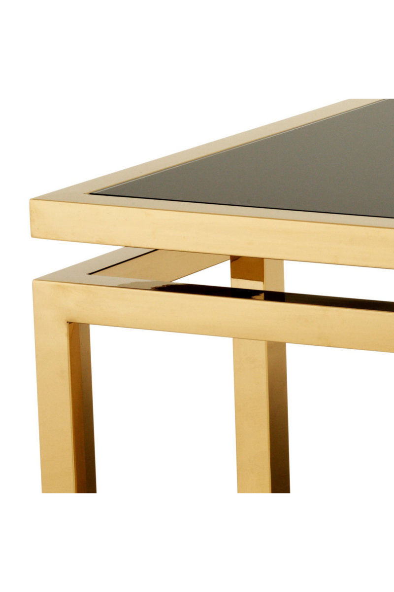 Table basse carrée en laiton brossé | Eichholtz Palmer | Meubleluxe.fr