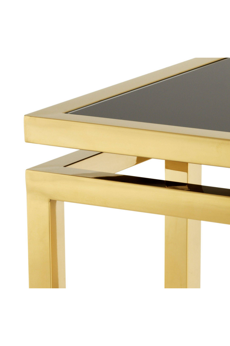 Table d'appoint carrée en laiton brossé | Eichholtz Palmer | Meubleluxe.fr