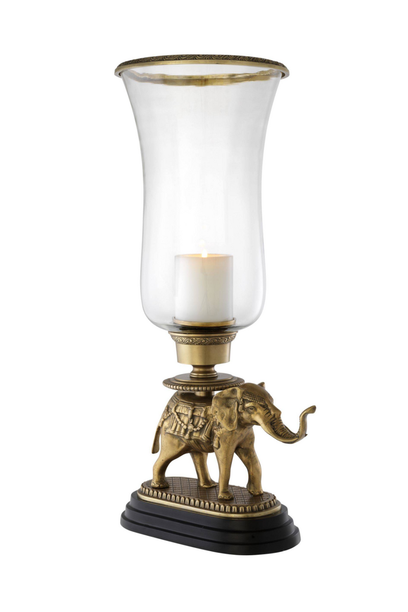 Photophore en verre et laiton | Eichholtz Elephant | Meubleluxe.fr